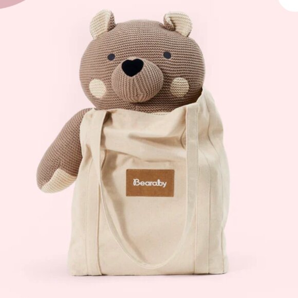 Benji Bear Bearaby weighted plushie tan and cream - Picture 2 of 10